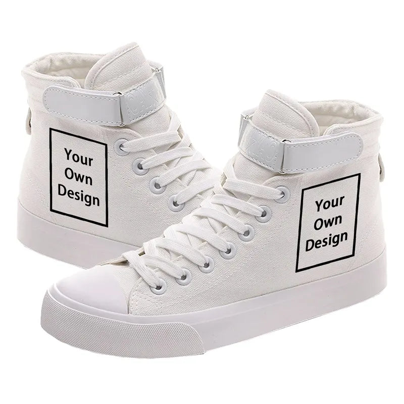 Your Own Design Logo Picture Custom Men Women Diy Shoes Casual High Top Shoes Canvas Sneakers Boy Girls Sport Shoes