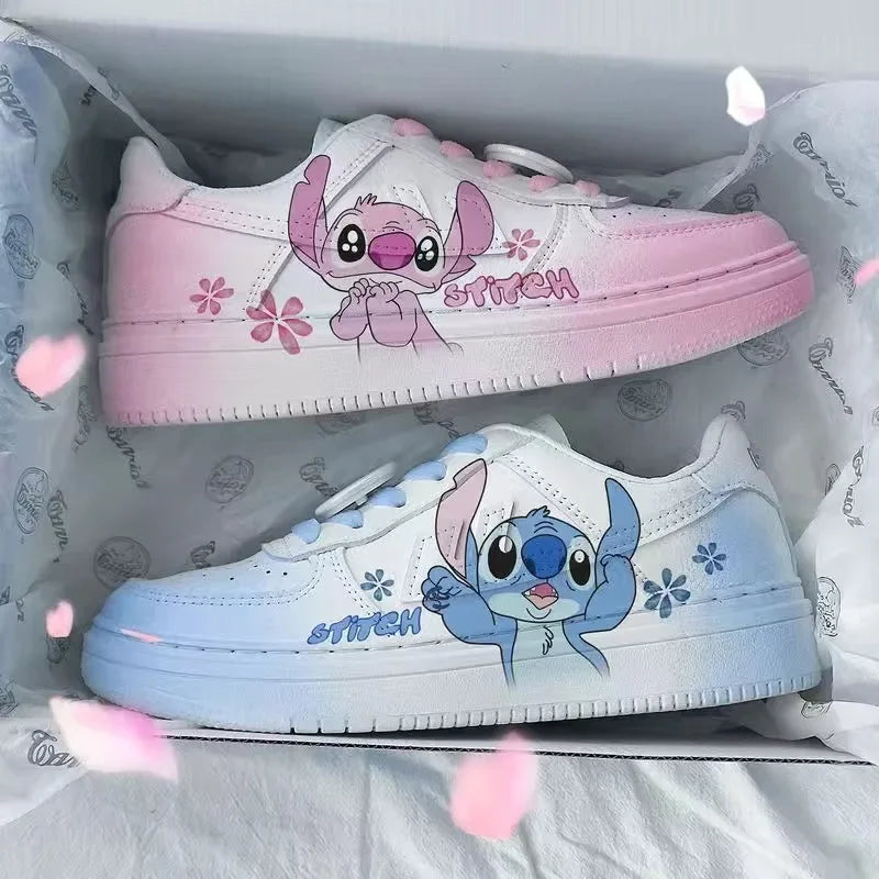 New Disney girls Stitch Mickey Mouse princess cute Casual shoes non-slip soft bottom Mickey Mouse sports shoes for girl gift