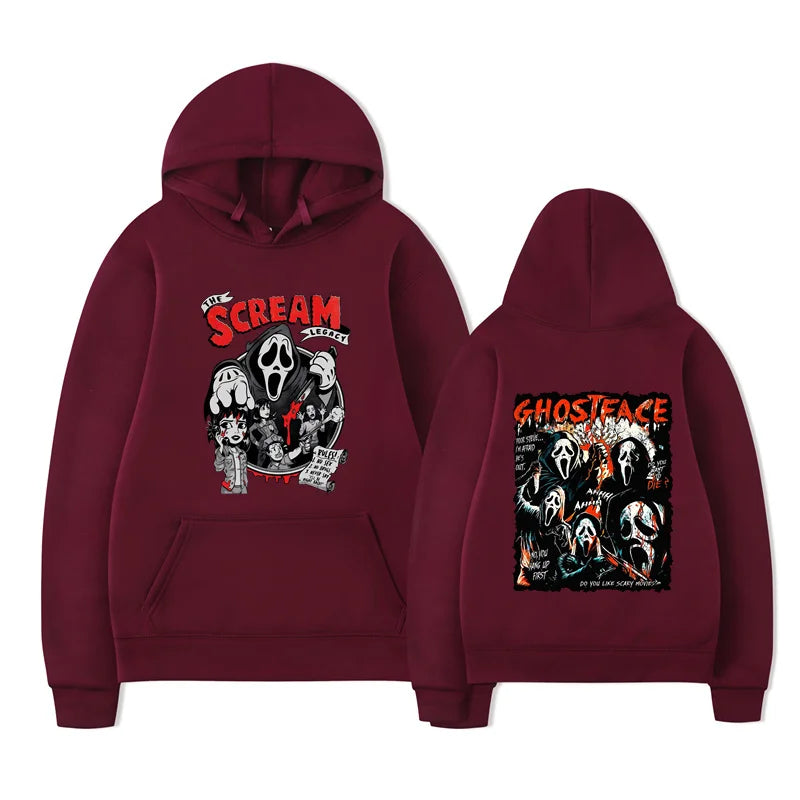 New Scream Vi Ghostface Hoodie Unisex Casual Loose Fit Sweatshirt for Women Ideal for OutdoorNew Sports Entertainment