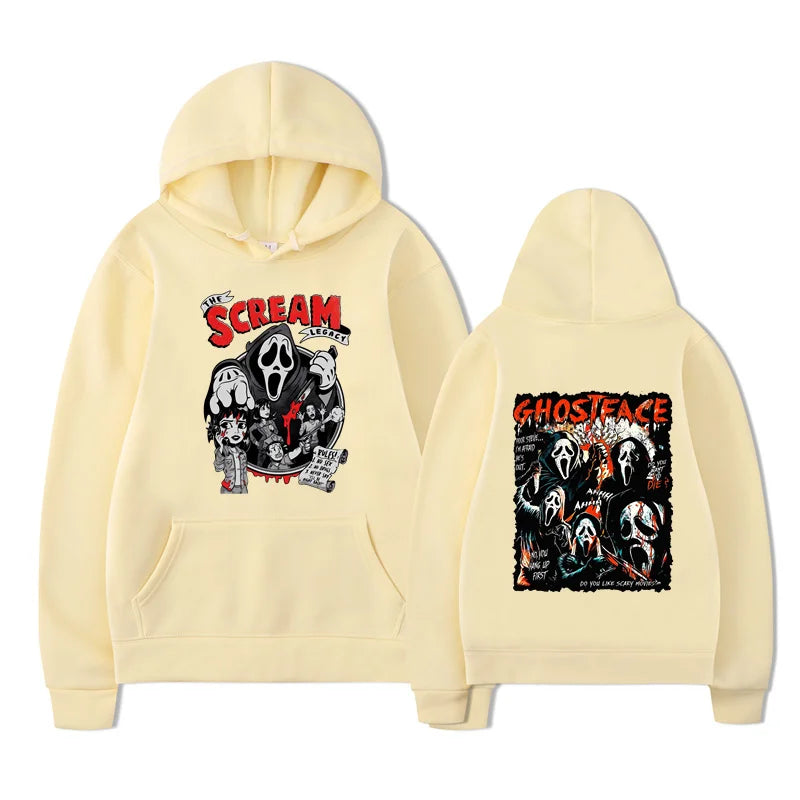 New Scream Vi Ghostface Hoodie Unisex Casual Loose Fit Sweatshirt for Women Ideal for OutdoorNew Sports Entertainment