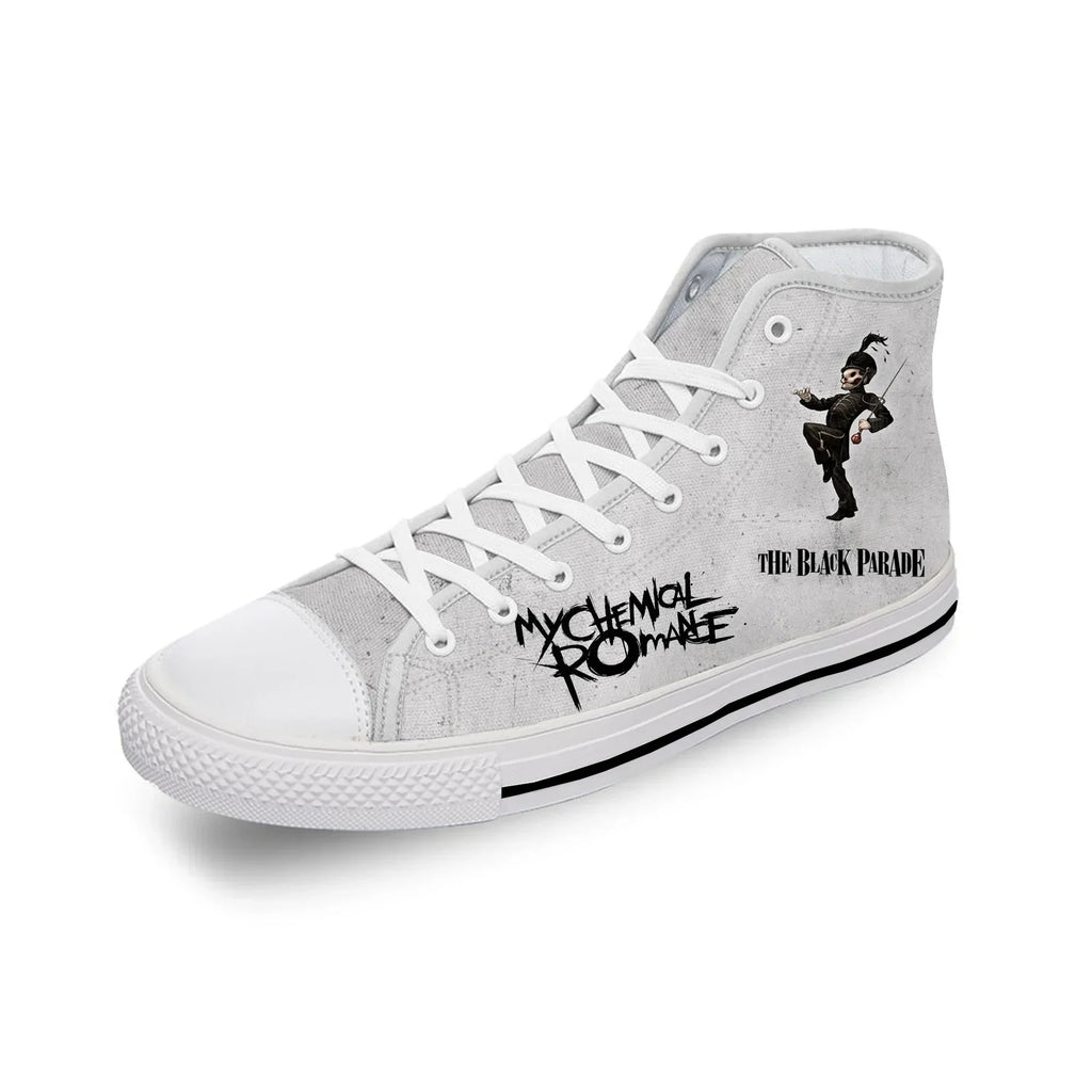 My Chemical Romance MCR Rock Band Casual Cloth 3D Print High Top Canvas Fashion Shoes Men Women Teenager Breathable Sneakers