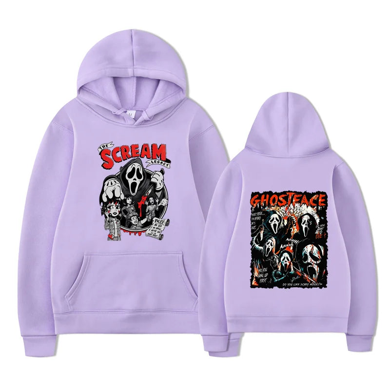 New Scream Vi Ghostface Hoodie Unisex Casual Loose Fit Sweatshirt for Women Ideal for OutdoorNew Sports Entertainment