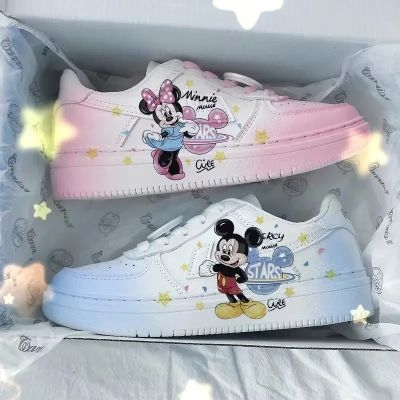 New Disney girls Stitch Mickey Mouse princess cute Casual shoes non-slip soft bottom Mickey Mouse sports shoes for girl gift