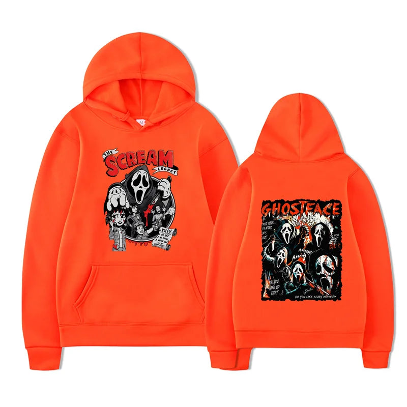 New Scream Vi Ghostface Hoodie Unisex Casual Loose Fit Sweatshirt for Women Ideal for OutdoorNew Sports Entertainment