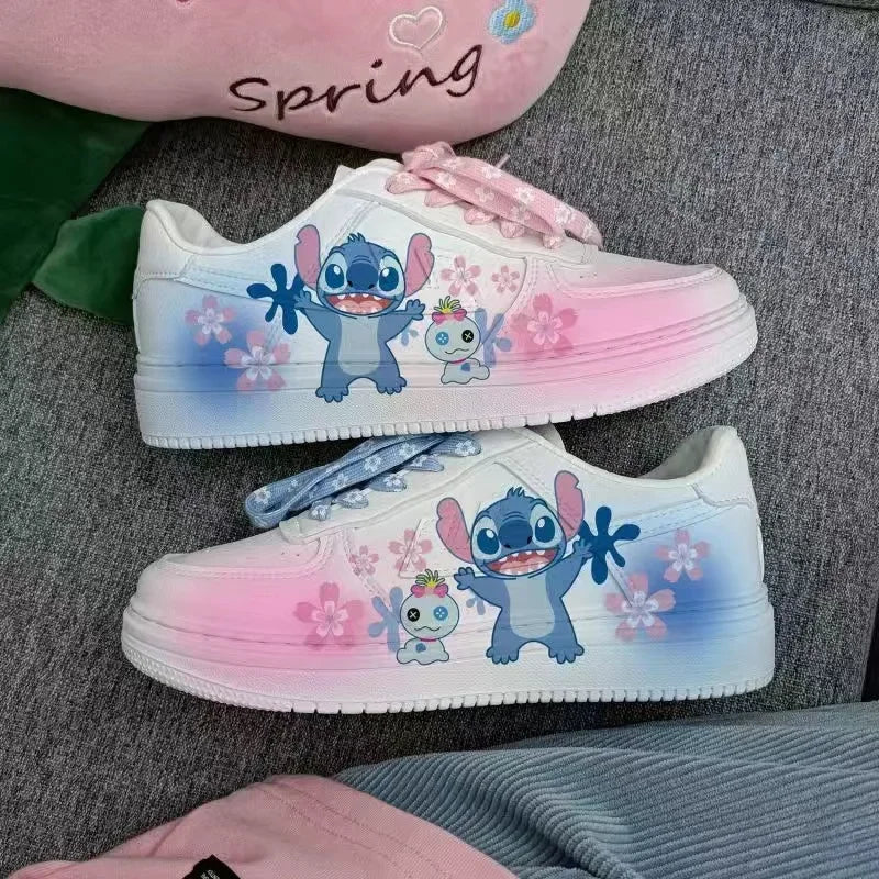 New Disney girls Stitch Mickey Mouse princess cute Casual shoes non-slip soft bottom Mickey Mouse sports shoes for girl gift
