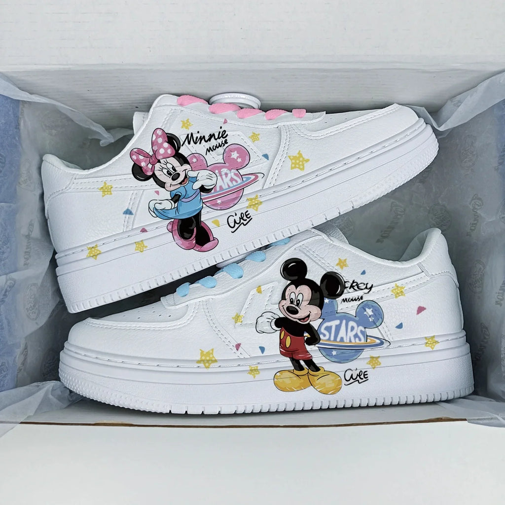 New Disney girls Stitch Mickey Mouse princess cute Casual shoes non-slip soft bottom Mickey Mouse sports shoes for girl gift