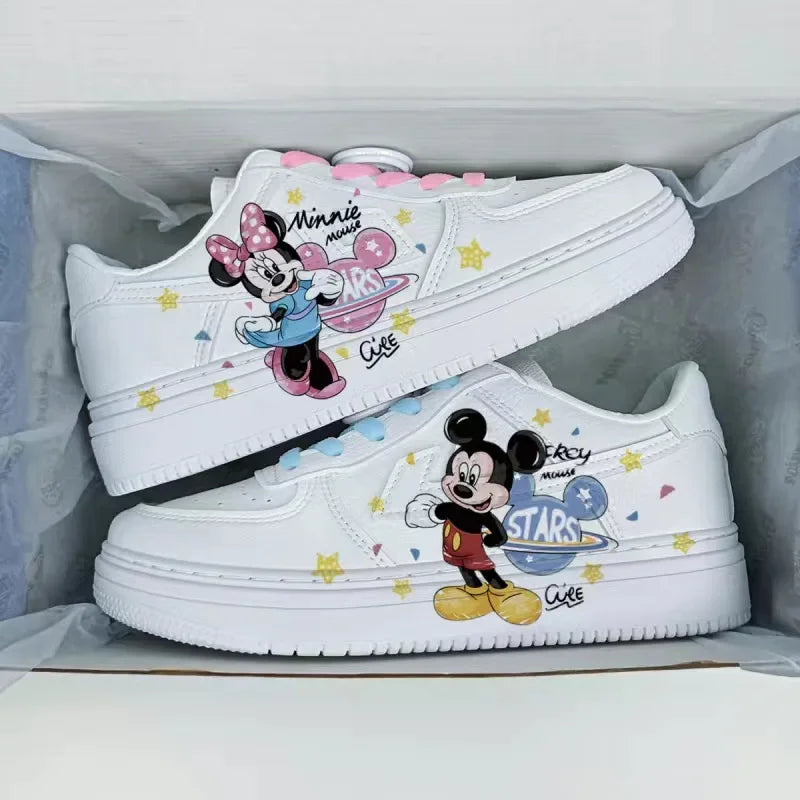 New Disney girls Stitch Mickey Mouse princess cute Casual shoes non-slip soft bottom Mickey Mouse sports shoes for girl gift
