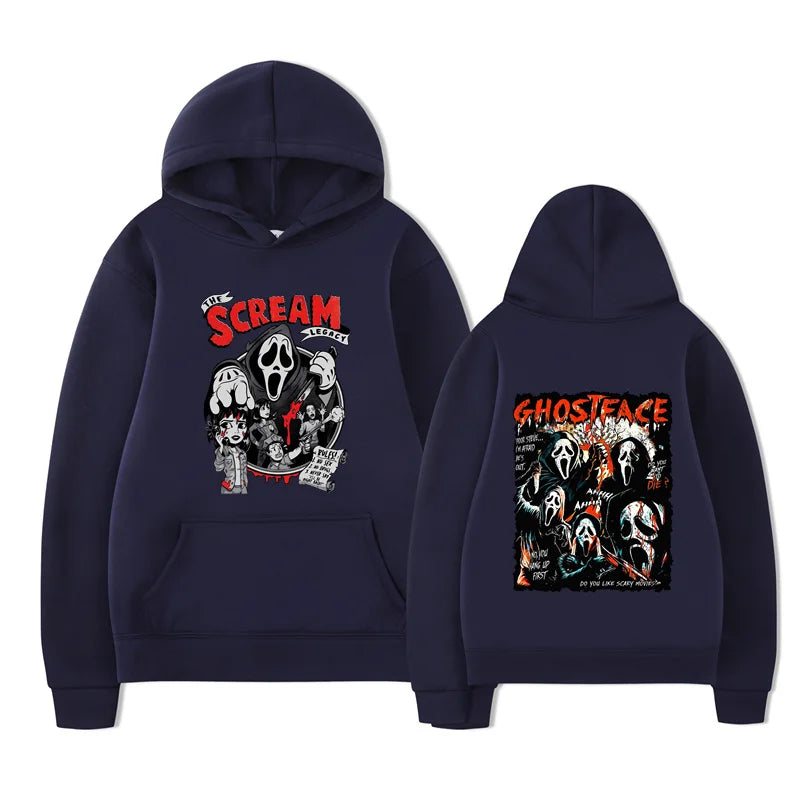 New Scream Vi Ghostface Hoodie Unisex Casual Loose Fit Sweatshirt for Women Ideal for OutdoorNew Sports Entertainment