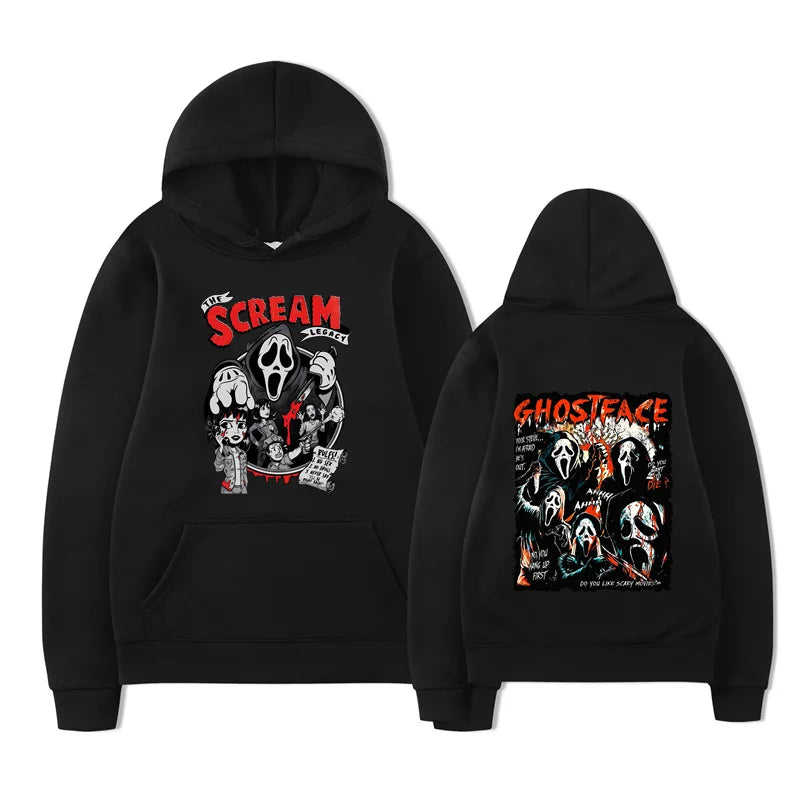 New Scream Vi Ghostface Hoodie Unisex Casual Loose Fit Sweatshirt for Women Ideal for OutdoorNew Sports Entertainment
