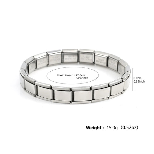 RAKOL Stainless Steel Bracelet Pendant Classic Italian Chain Link For