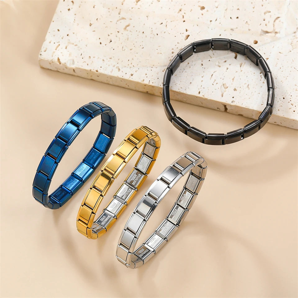 RAKOL Stainless Steel Bracelet Pendant Classic Italian Chain Link For