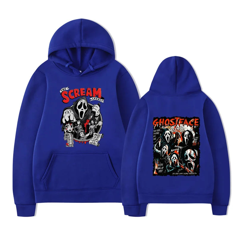 New Scream Vi Ghostface Hoodie Unisex Casual Loose Fit Sweatshirt for Women Ideal for OutdoorNew Sports Entertainment