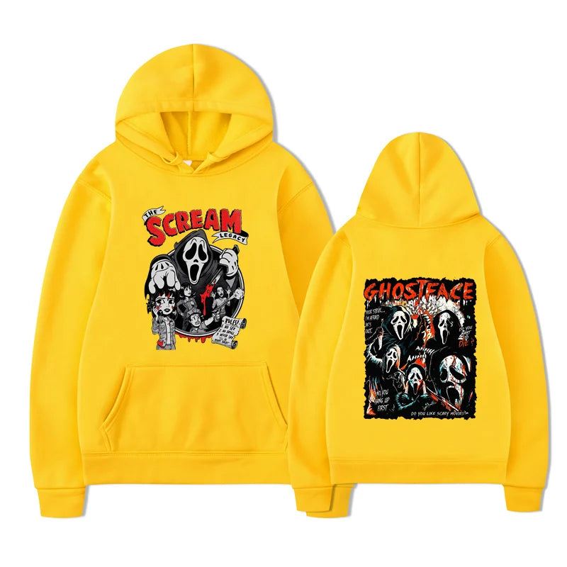 New Scream Vi Ghostface Hoodie Unisex Casual Loose Fit Sweatshirt for Women Ideal for OutdoorNew Sports Entertainment