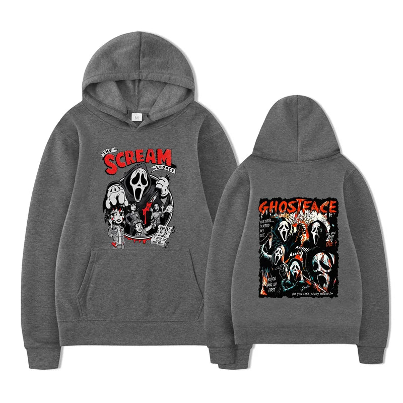 New Scream Vi Ghostface Hoodie Unisex Casual Loose Fit Sweatshirt for Women Ideal for OutdoorNew Sports Entertainment