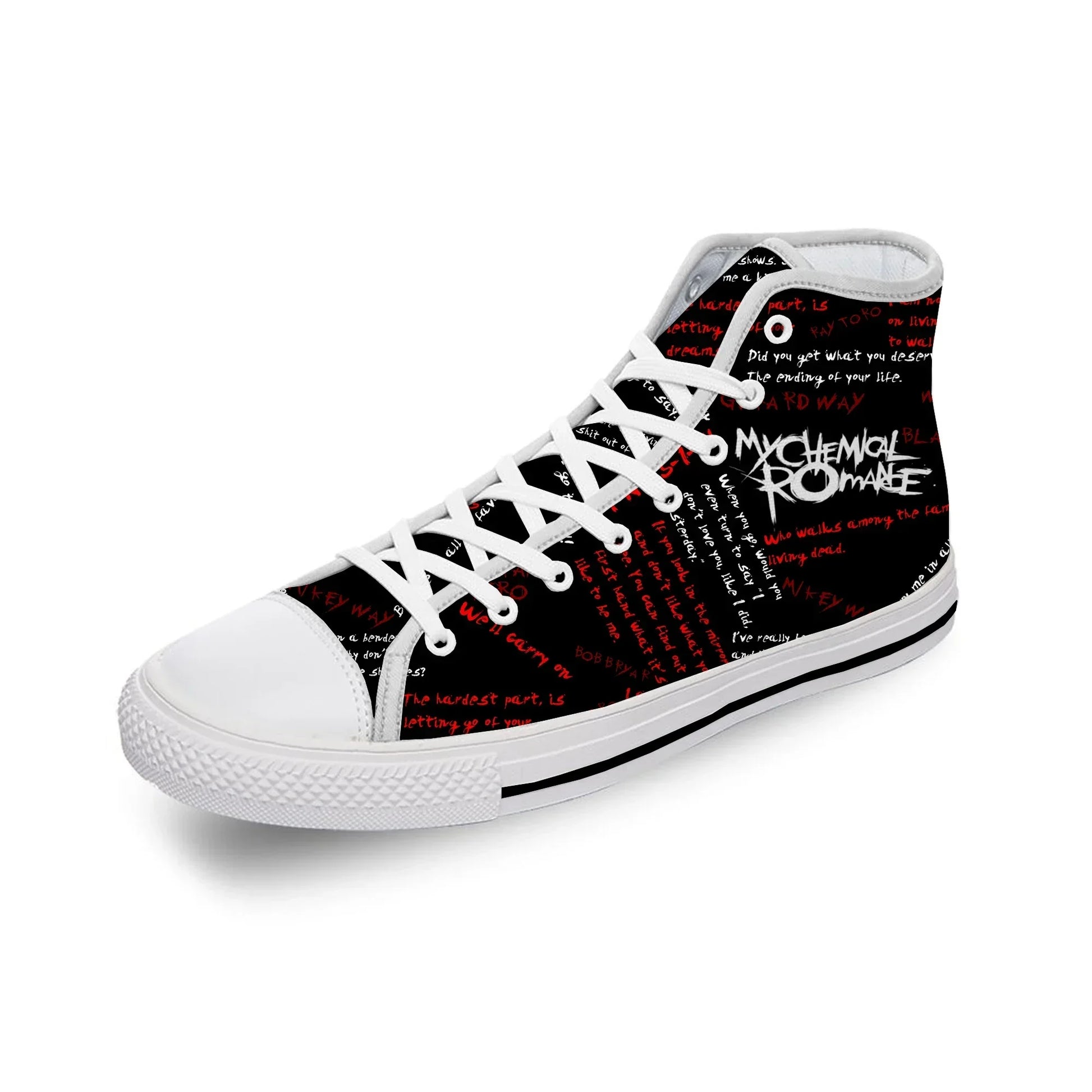 My Chemical Romance MCR Rock Band Casual Cloth 3D Print High Top Canvas Fashion Shoes Men Women Teenager Breathable Sneakers