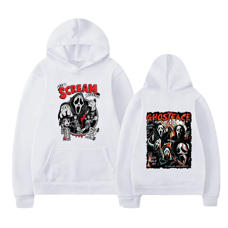 New Scream Vi Ghostface Hoodie Unisex Casual Loose Fit Sweatshirt for Women Ideal for OutdoorNew Sports Entertainment
