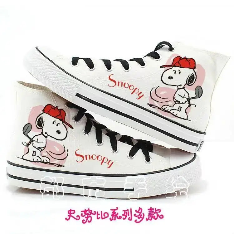 real photos plus big size Women's Shoes Snoopy cartoon Cute White women flats Spring autumn Versatile Students man Casual Shoes