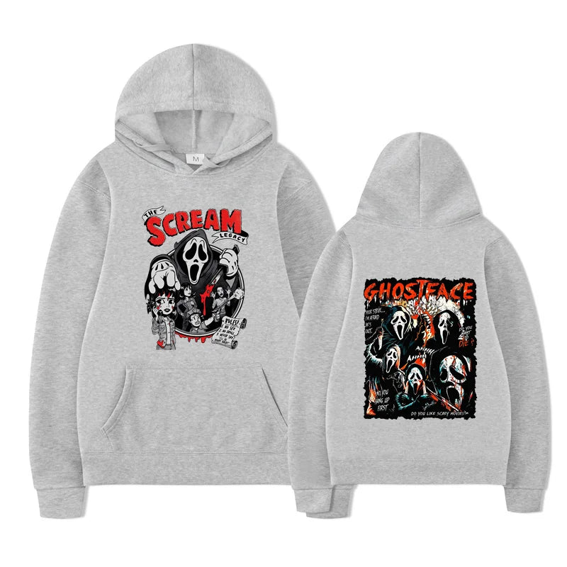 New Scream Vi Ghostface Hoodie Unisex Casual Loose Fit Sweatshirt for Women Ideal for OutdoorNew Sports Entertainment