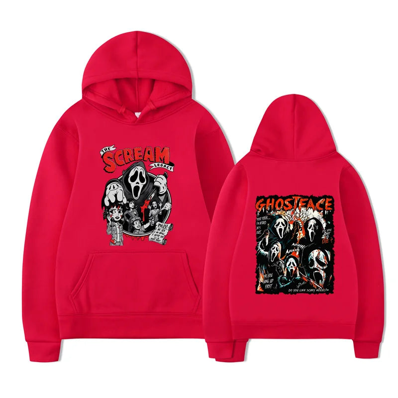 New Scream Vi Ghostface Hoodie Unisex Casual Loose Fit Sweatshirt for Women Ideal for OutdoorNew Sports Entertainment