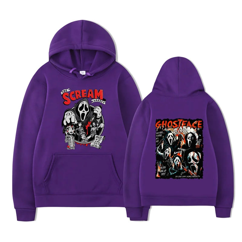 New Scream Vi Ghostface Hoodie Unisex Casual Loose Fit Sweatshirt for Women Ideal for OutdoorNew Sports Entertainment