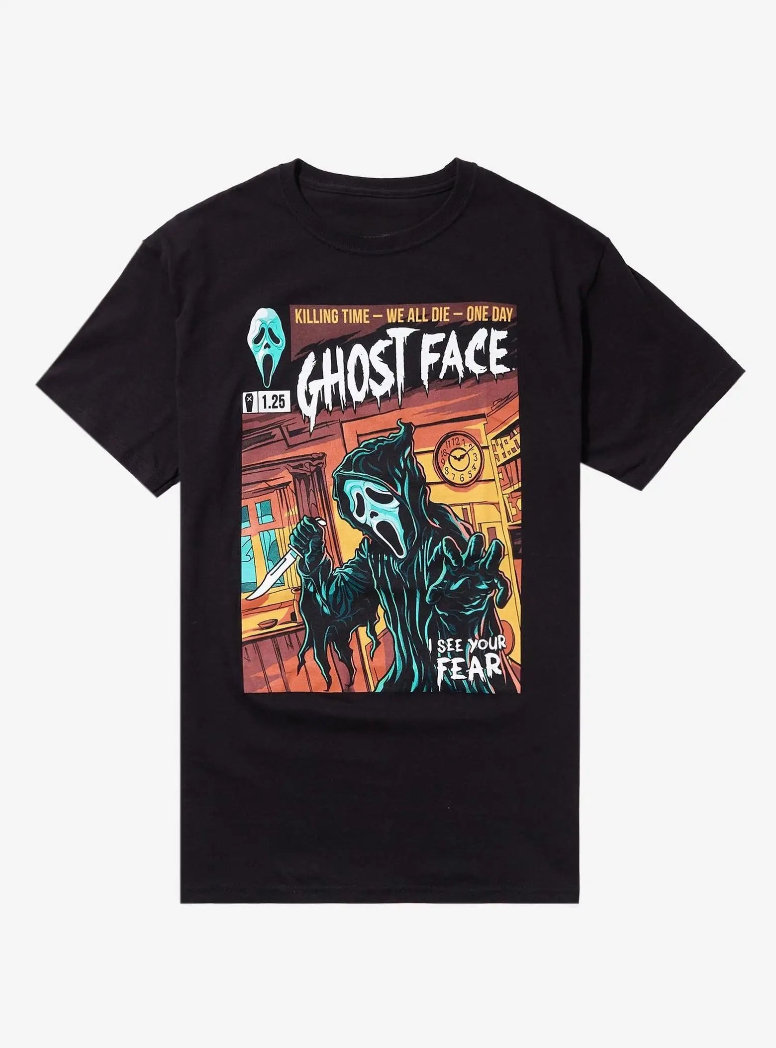 Scream Ghost Face Comic Cover T-Shirt Printed T-shirt Summer Cotton Men's and Women's T-shirt Short Sleeve Fashion