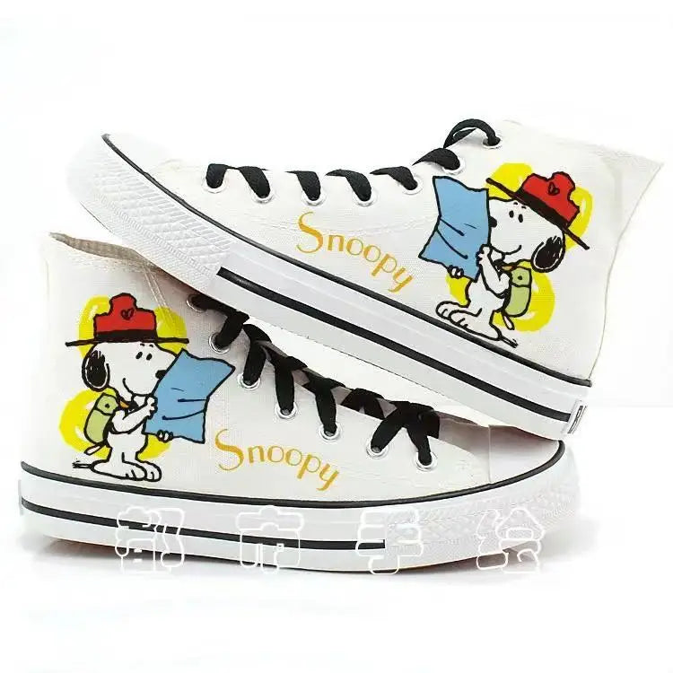 real photos plus big size Women's Shoes Snoopy cartoon Cute White women flats Spring autumn Versatile Students man Casual Shoes