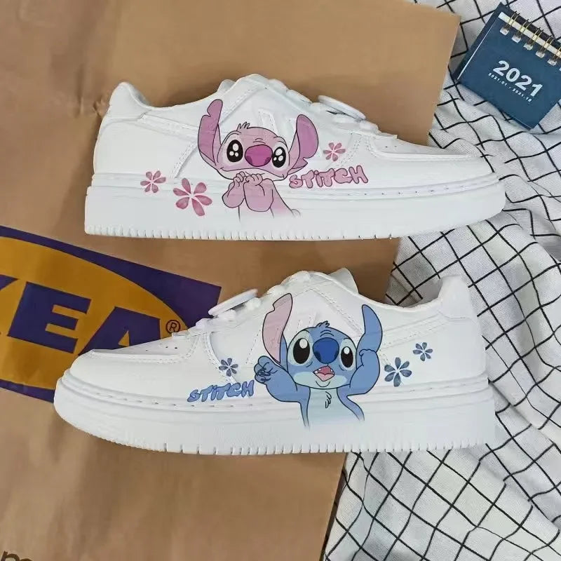 New Disney girls Stitch Mickey Mouse princess cute Casual shoes non-slip soft bottom Mickey Mouse sports shoes for girl gift